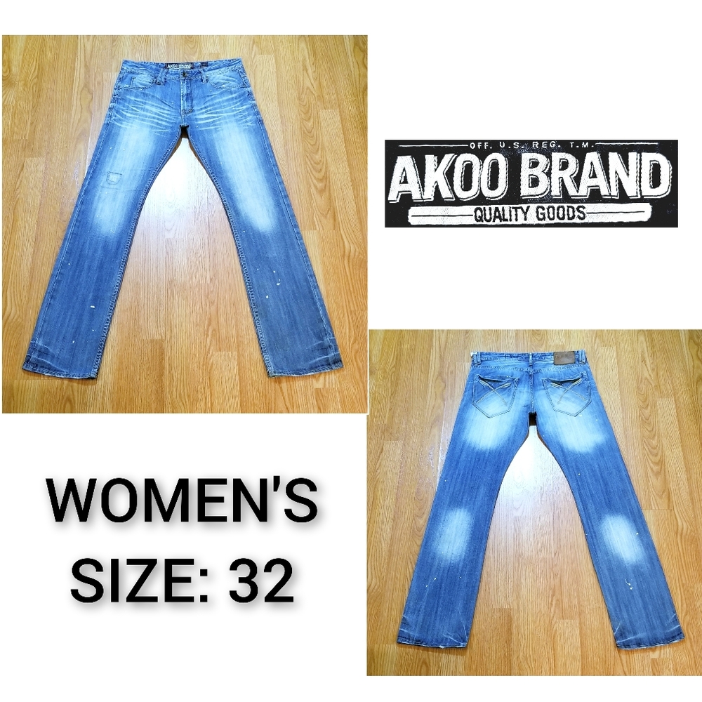 AKOO Women's Deconstructed/Distressed Jeans - Size 32X35